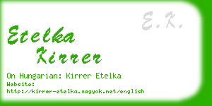 etelka kirrer business card